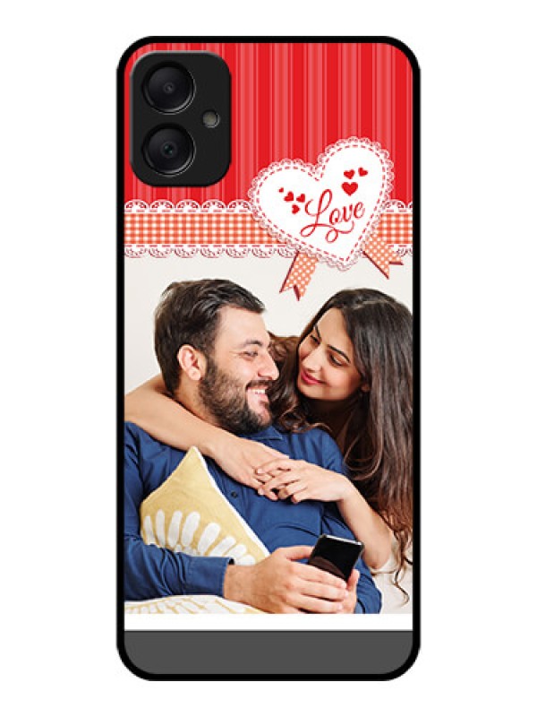 Custom Galaxy A05 Custom Metal Phone CaseRed Love Pattern Design