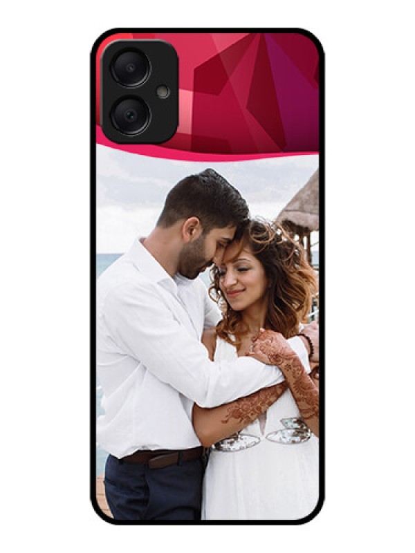 Custom Galaxy A05 Custom Metal Phone CaseRed Abstract Design