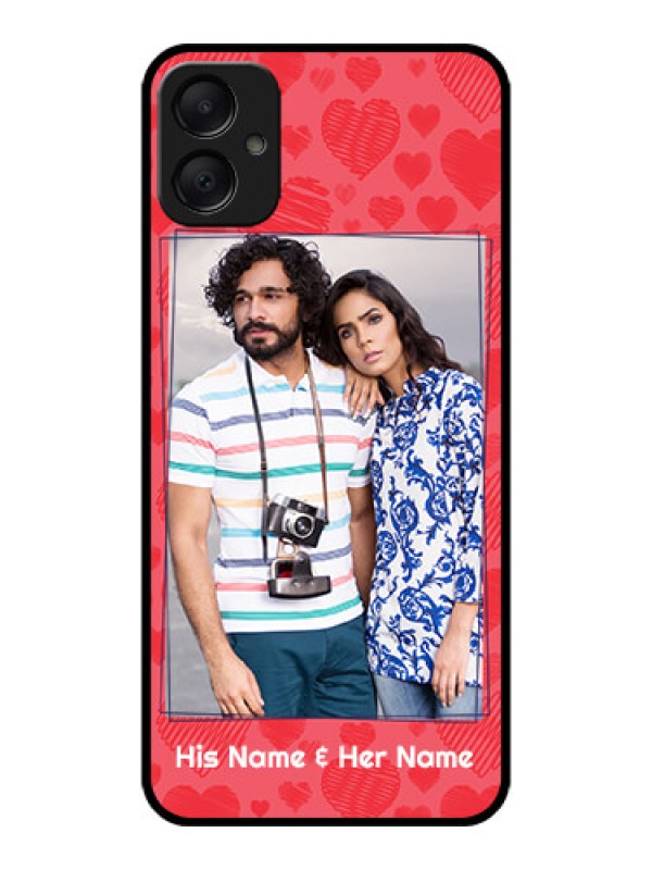 Custom Galaxy A05 Custom Metal Phone CaseWith Red Heart Symbols Design