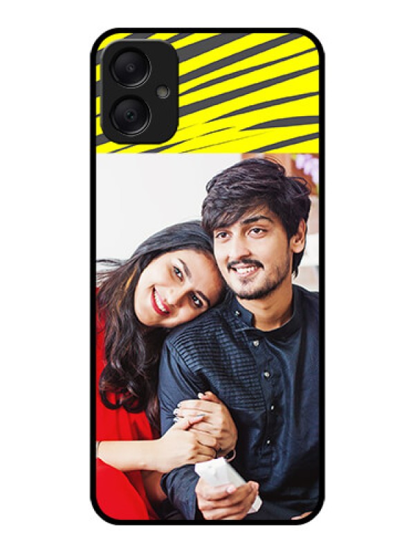 Custom Galaxy A05 Custom Metal Phone CaseYellow Abstract Design