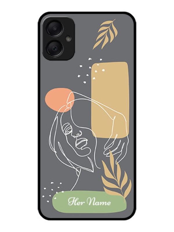 Custom Galaxy A05 Custom Metal Phone CaseGazing Woman Line Art Design
