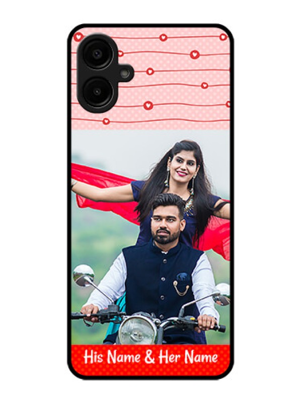 Custom Galaxy A06 Custom Metal Phone CaseRed Pattern Case Design
