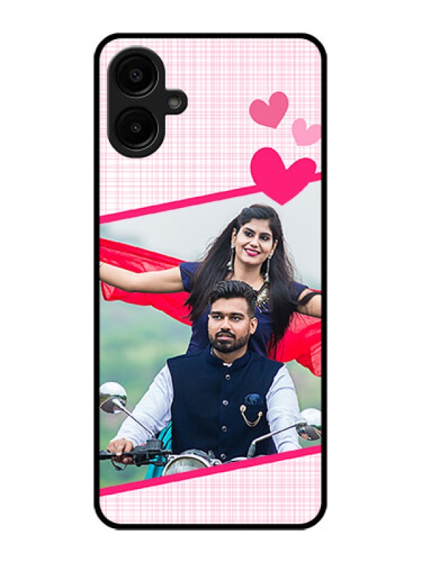 Custom Galaxy A06 Custom Metal Phone CaseLove Shape Heart Design