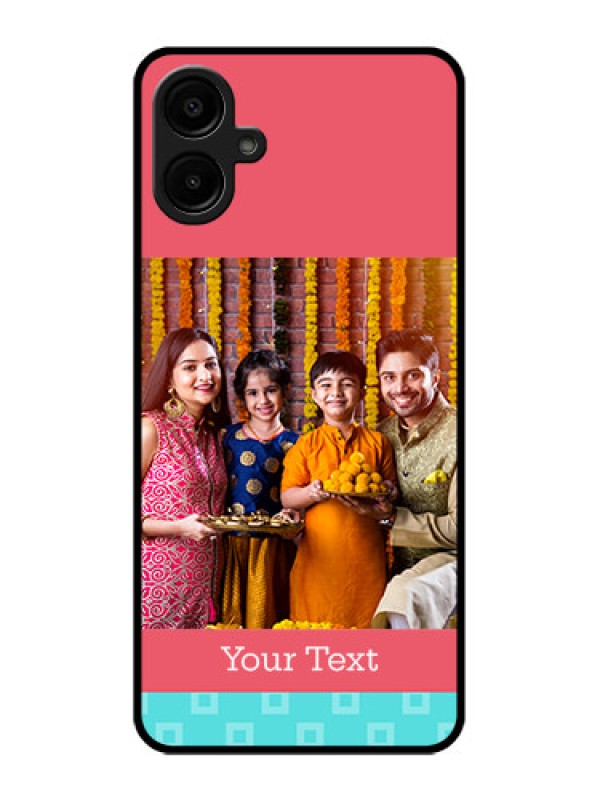 Custom Galaxy A06 Custom Metal Phone CasePeach and Blue Color Design