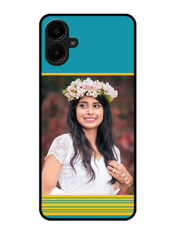 Custom Galaxy A06 Custom Metal Phone CaseYellow and Blue Design