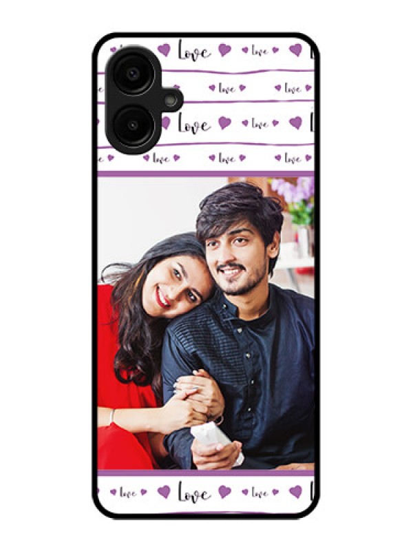 Custom Galaxy A06 Custom Metal Phone CaseCouples Heart Design