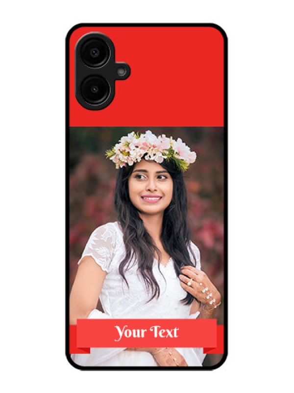 Custom Galaxy A06 Custom Metal Phone CaseSimple Red Color Design