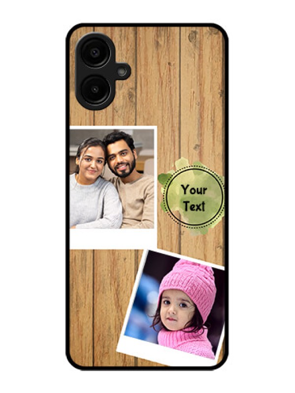 Custom Galaxy A06 Custom Metal Phone CaseWooden Texture Design