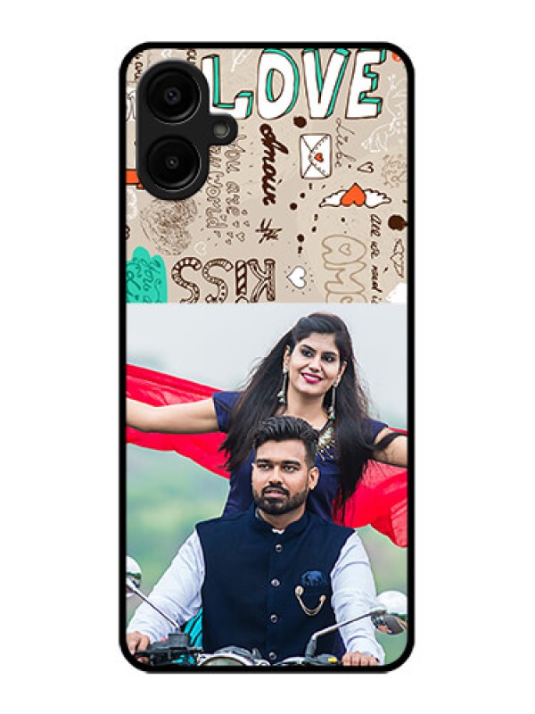 Custom Galaxy A06 Custom Metal Phone CaseLove Doodle Pattern
