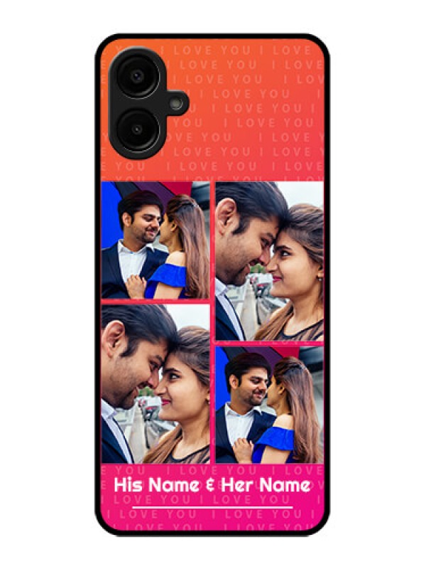 Custom Galaxy A06 Custom Metal Phone CaseI Love You Pink Design