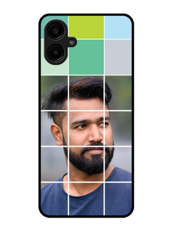 Custom Galaxy A06 Custom Metal Phone CaseWith White Box Pattern
