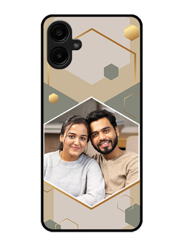 Custom Galaxy A06 Custom Metal Phone CaseStylish Hexagon Pattern Design