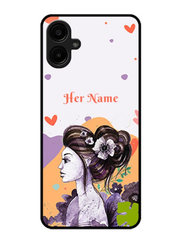 Custom Galaxy A06 Custom Metal Phone CaseWoman And Nature Design