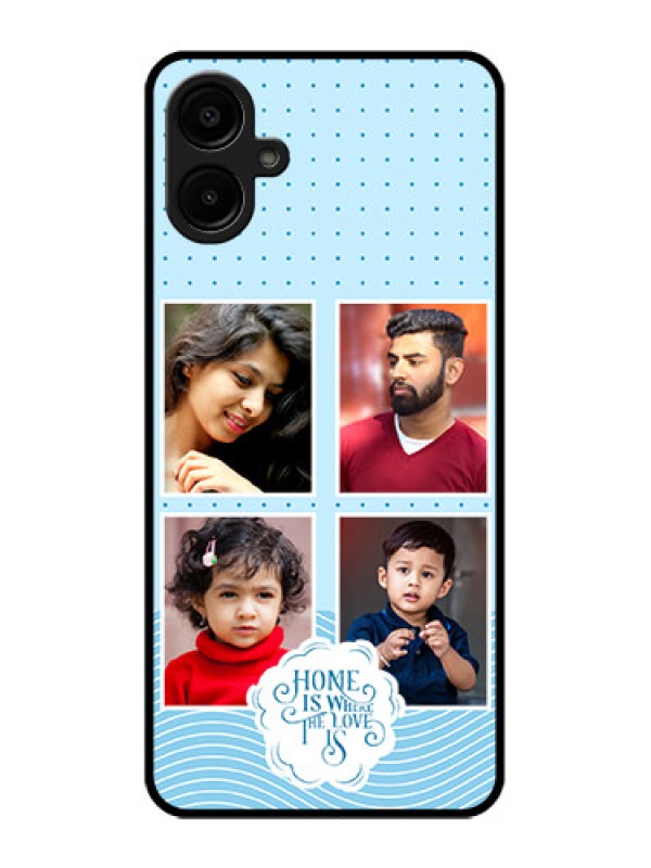 Custom Galaxy A06 Custom Metal Phone CaseCute Love Quote With 4 Pic Upload Design