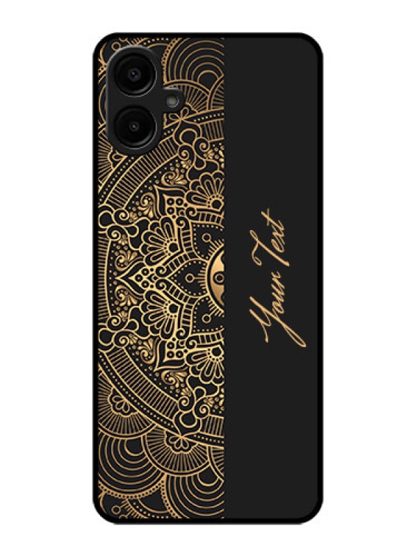 Custom Galaxy A06 Custom Metal Phone CaseMandala Art With Custom Text Design