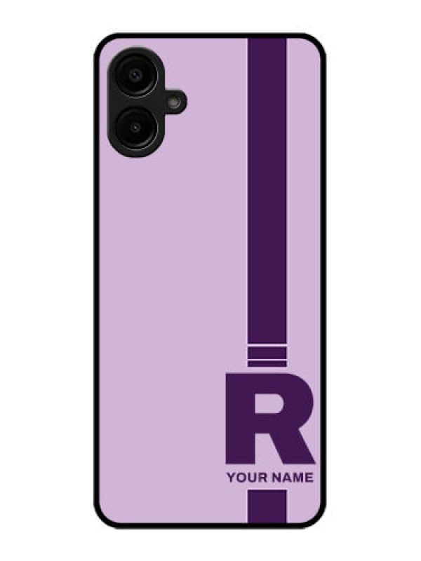 Custom Galaxy A06 Custom Metal Phone CaseSimple Dual Tone Stripe With Name Design