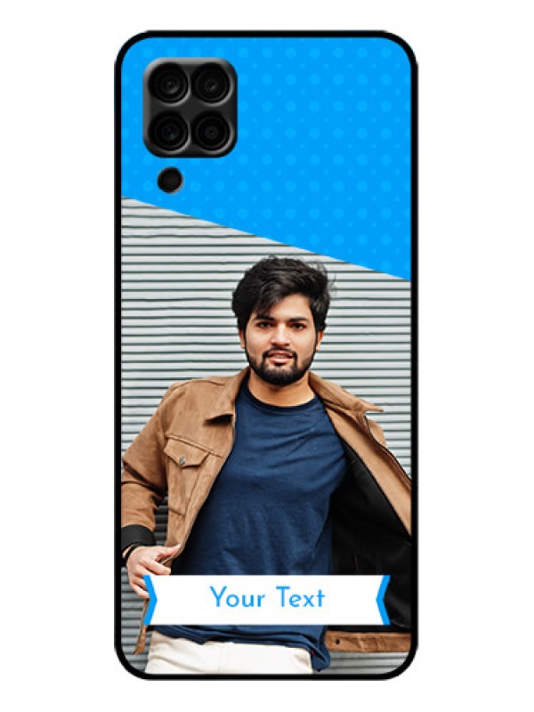 Custom Galaxy A12 Custom Metal Phone Case - Simple Blue Color Design