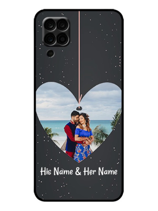 Custom Galaxy A12 Custom Metal Phone Case - Hanging Heart Design