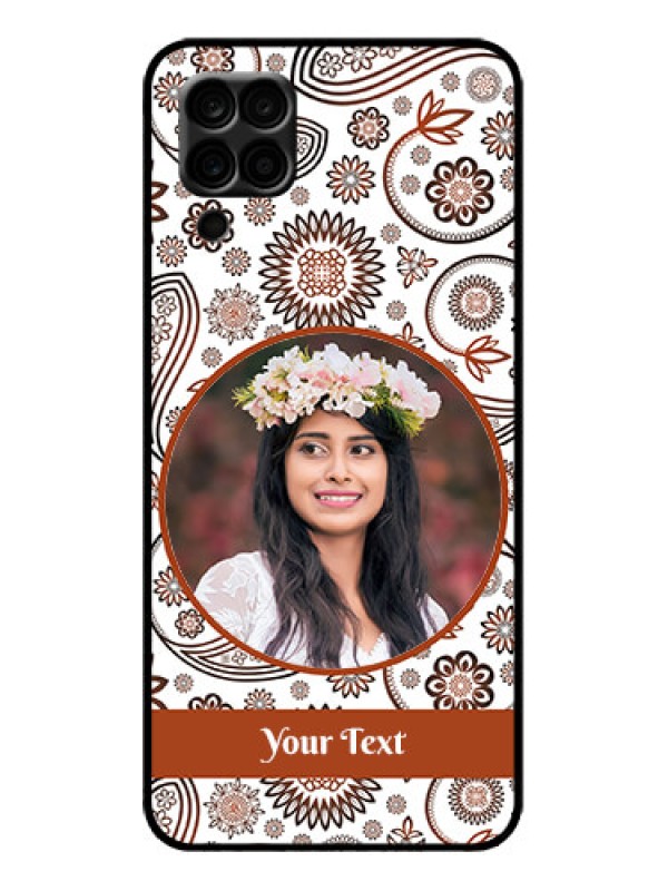 Custom Galaxy A12 Custom Metal Phone Case - Abstract Flower Design