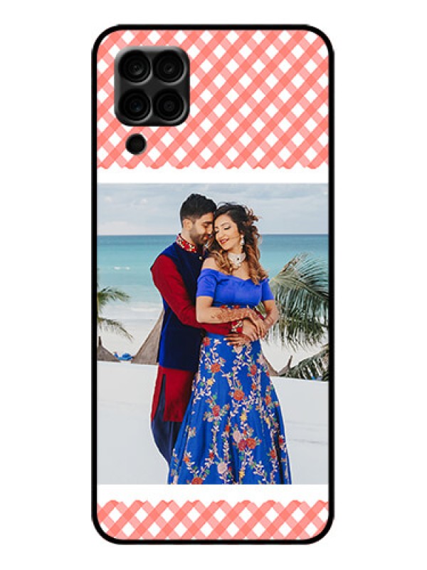 Custom Galaxy A12 Custom Metal Phone Case - Pink Pattern Design