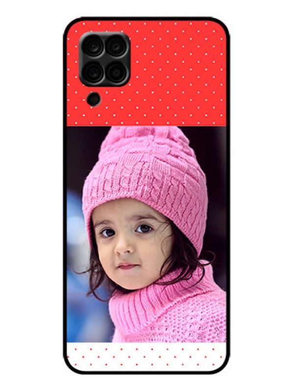 Custom Galaxy A12 Custom Metal Phone Case - Red Pattern Design