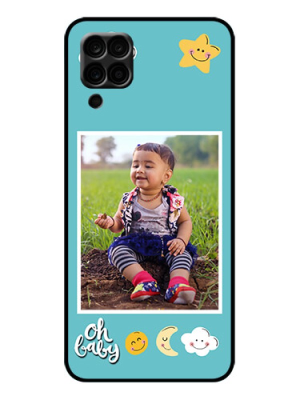 Custom Galaxy A12 Custom Metal Phone Case - Smiley Kids Stars Design