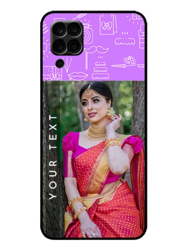 Custom Galaxy A12 Custom Metal Phone Case - Birthday Icons Design