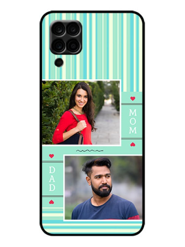 Custom Galaxy A12 Custom Metal Phone Case - Mom and Dad Pic Design