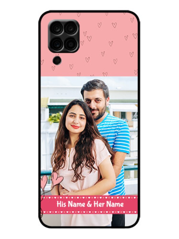 Custom Galaxy A12 Custom Metal Phone Case - Love Design Peach Color