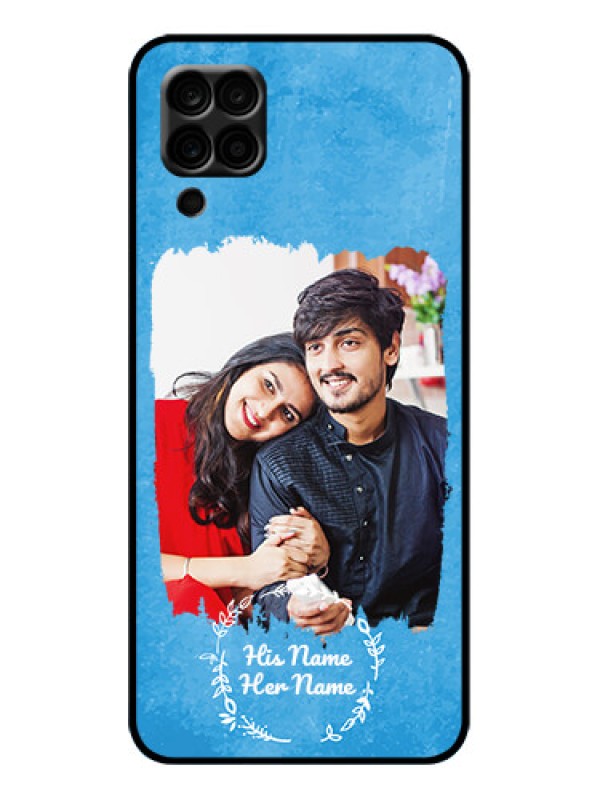 Custom Galaxy A12 Custom Metal Phone Case - Blue Color Vintage Design