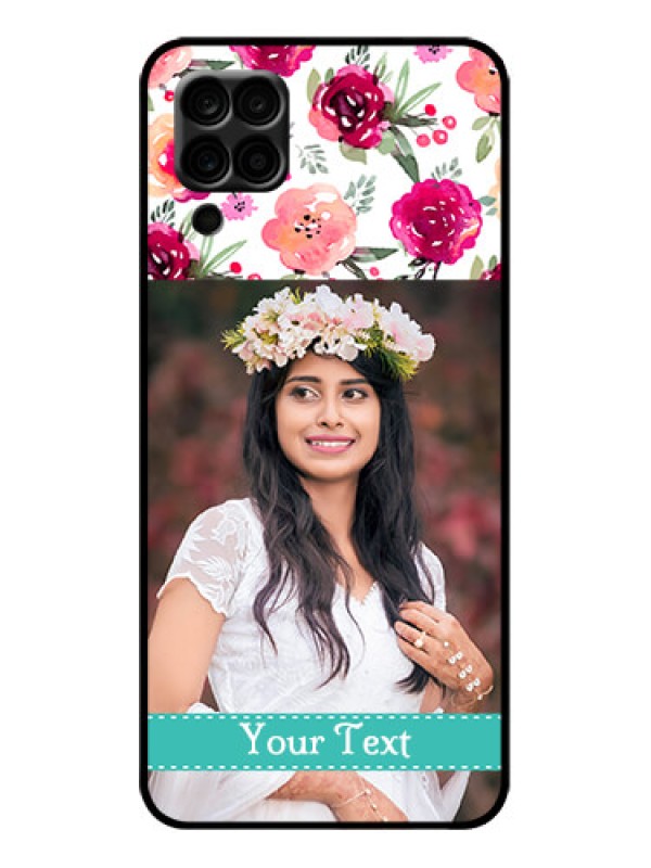 Custom Galaxy A12 Custom Metal Phone Case - Water Colors Floral Design