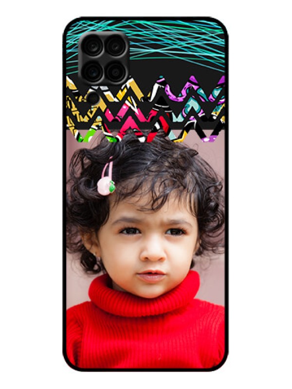 Custom Galaxy A12 Custom Metal Phone Case - Neon Abstract Design