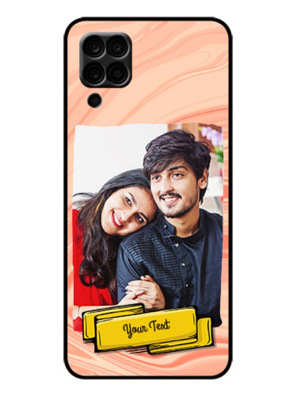 Custom Galaxy A12 Custom Metal Phone Case - Marble Texture Design