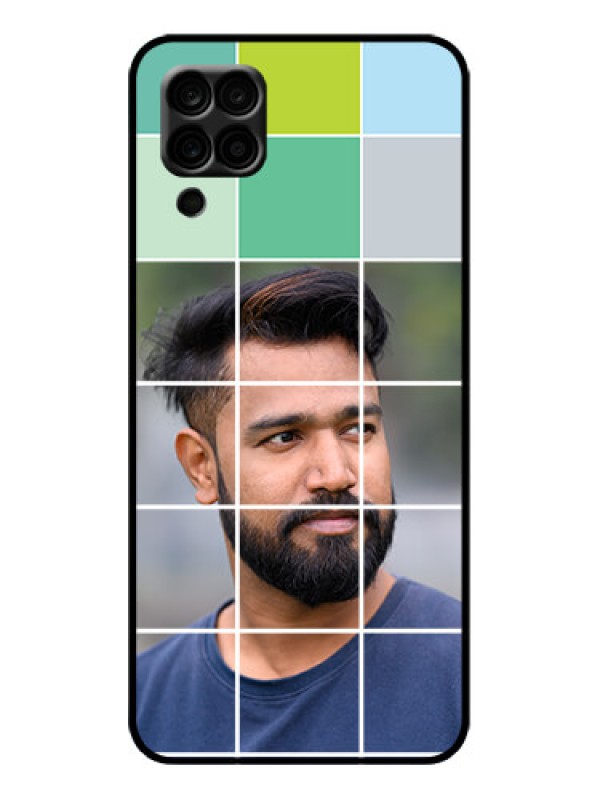 Custom Galaxy A12 Custom Metal Phone Case - With White Box Pattern