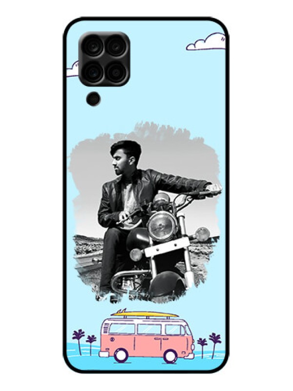 Custom Galaxy A12 Custom Metal Phone Case - Travel and Adventure Design