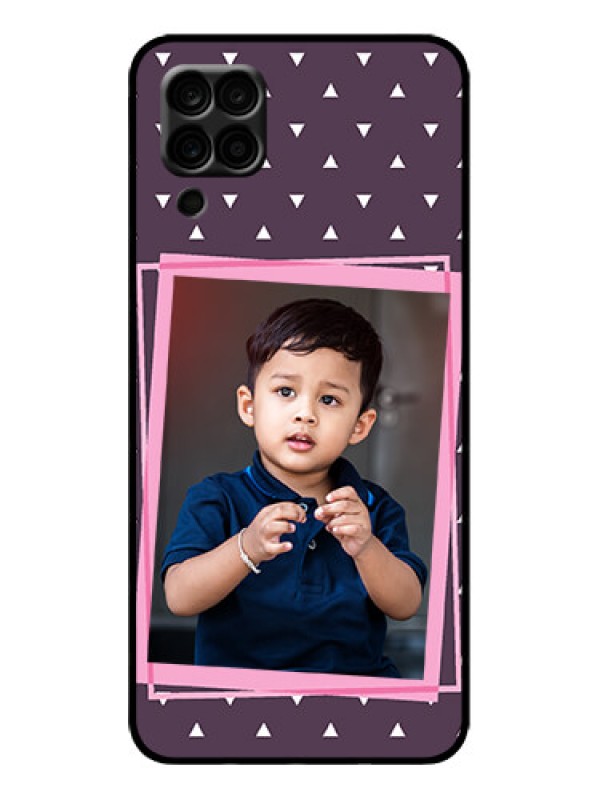 Custom Galaxy A12 Custom Metal Phone Case - Triangle Pattern Dotted Design