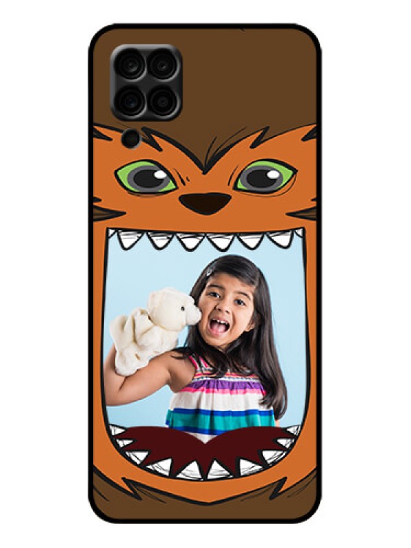 Custom Galaxy A12 Custom Metal Phone Case - Owl Monster Back Case Design