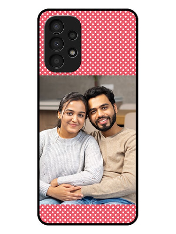 Custom Galaxy A13 Custom Metal Phone CaseWhite Dotted Design