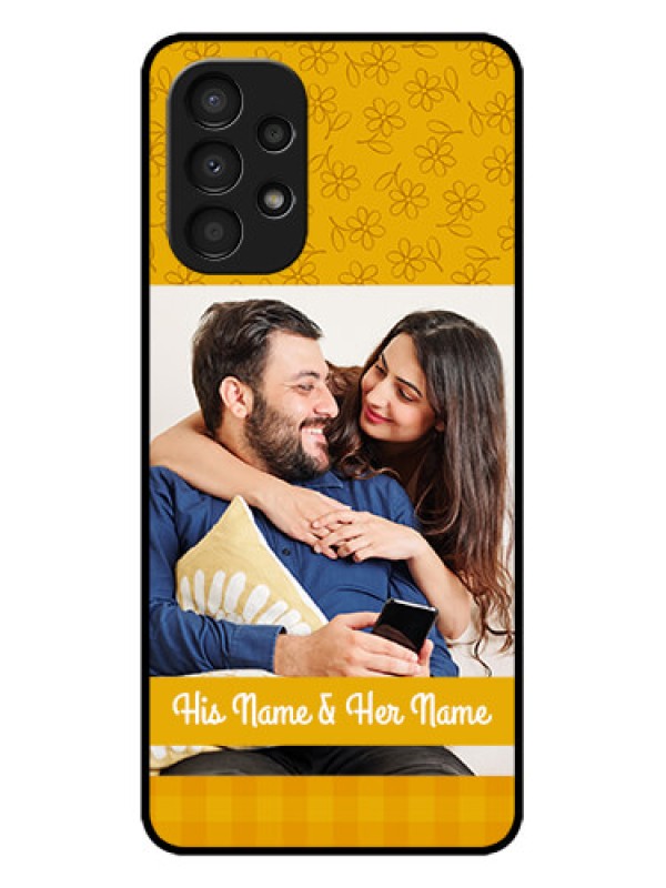 Custom Galaxy A13 Custom Metal Phone CaseYellow Floral Design