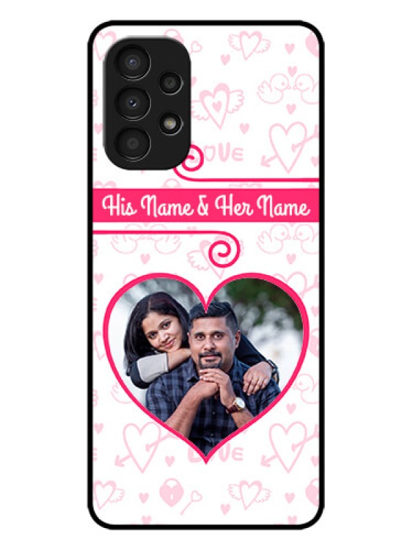 Custom Galaxy A13 Custom Metal Phone CaseHeart Shape Love Design