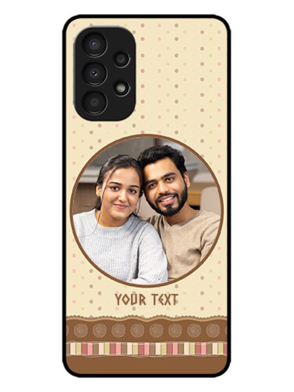 Custom Galaxy A13 Custom Metal Phone CaseBrown Dotted Mobile Case Design