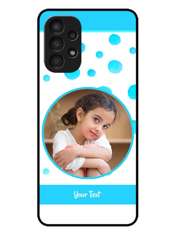 Custom Galaxy A13 Custom Metal Phone CaseBlue Bubbles Pattern Design