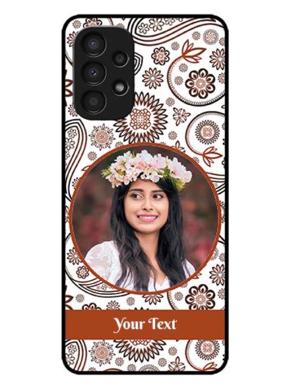 Custom Galaxy A13 Custom Metal Phone CaseAbstract Flower Design