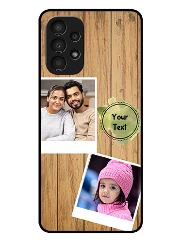 Custom Galaxy A13 Custom Metal Phone CaseWooden Texture Design