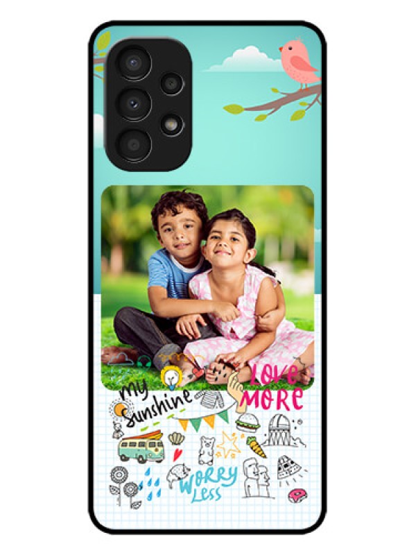 Custom Galaxy A13 Custom Metal Phone CaseDoodle Love Design