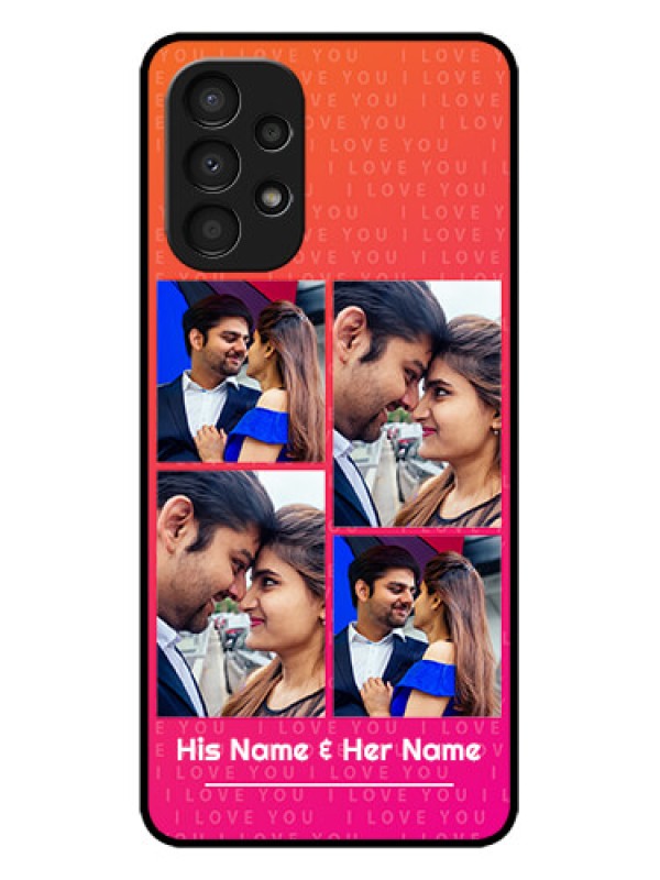 Custom Galaxy A13 Custom Metal Phone CaseI Love You Pink Design