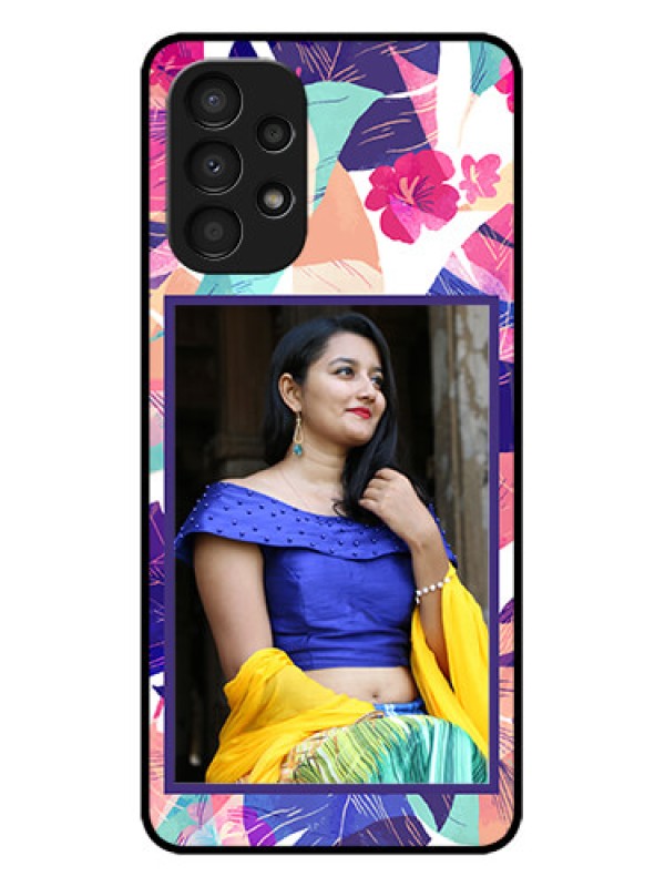 Custom Galaxy A13 Custom Metal Phone CaseAbstract Floral Design