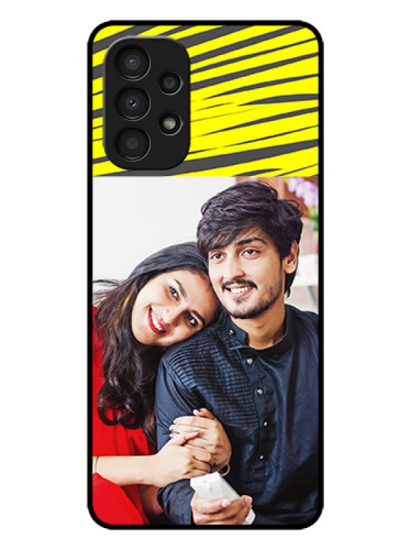 Custom Galaxy A13 Custom Metal Phone CaseYellow Abstract Design