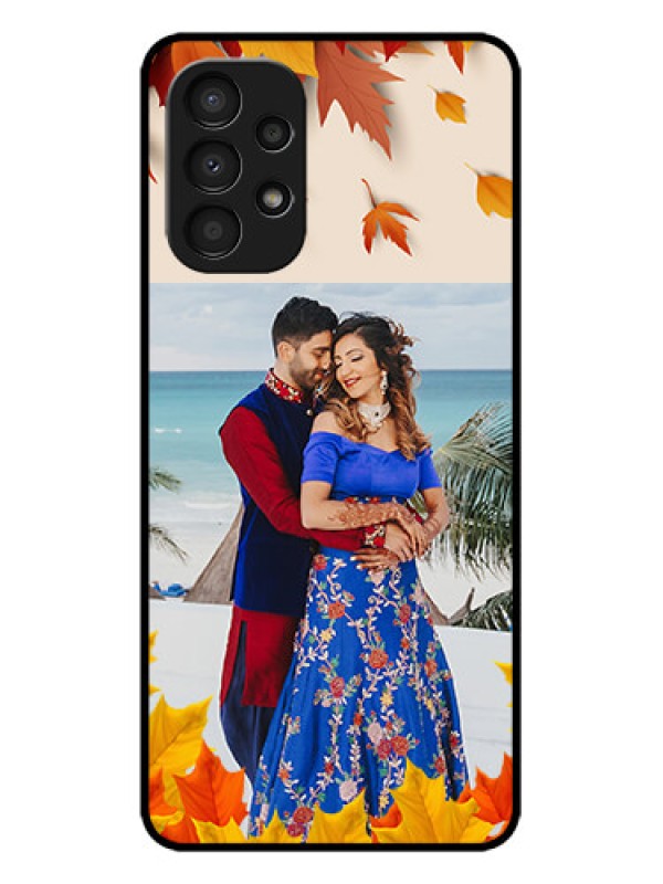 Custom Galaxy A13 Custom Metal Phone CaseAutumn Maple Leaves Design