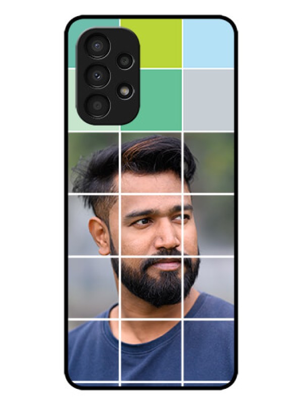 Custom Galaxy A13 Custom Metal Phone CaseWith White Box Pattern